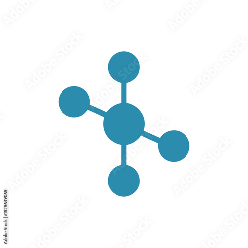 Blue Molecular Structure Connected Dots Abstract Graphic Symbol