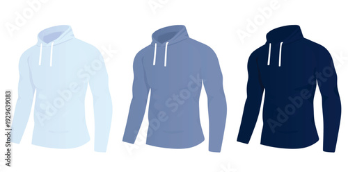 Blue hoodie set. vector illustration