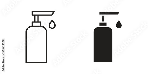 Hand sanitizer icons In Trendy Design Vector Eps 10, Editable Stroke and solid flat.