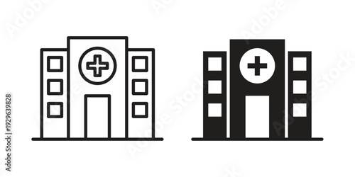 Hospital icons In Trendy Design Vector Eps 10, Editable Stroke and solid flat.