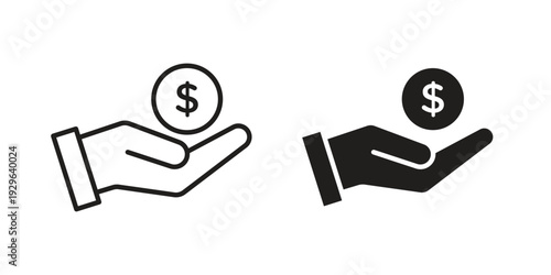 Income icons In Trendy Design Vector Eps 10, Editable Stroke and solid flat.