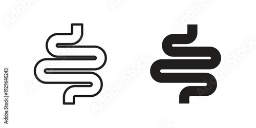 Intestines icons In Trendy Design Vector Eps 10, Editable Stroke and solid flat.