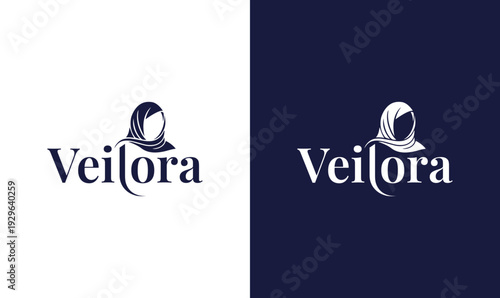 Elegant Hijab Woman Logo Design Template, Fashion and Beauty Vector logo