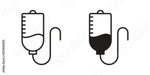 IV bag icons In Trendy Design Vector Eps 10, Editable Stroke and solid flat.