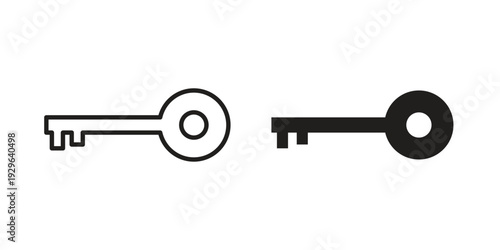 key icons In Trendy Design Vector Eps 10, Editable Stroke and solid flat.