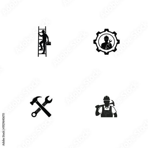 Labor day icons representing international workers