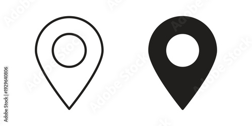 Location icons In Trendy Design Vector Eps 10, Editable Stroke and solid flat.