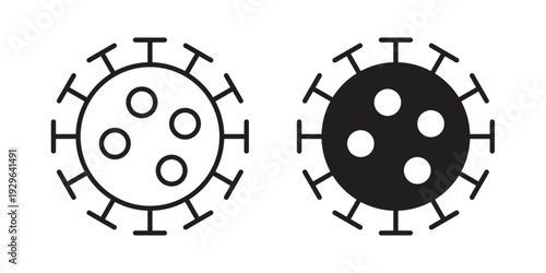 Microorganism icons In Trendy Design Vector Eps 10, Editable Stroke and solid flat.