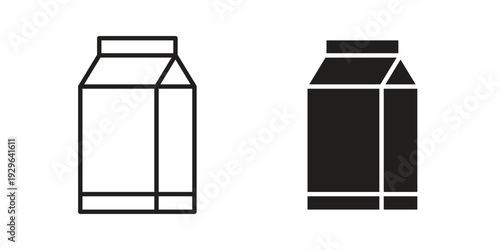 Milk carton icons In Trendy Design Vector Eps 10, Editable Stroke and solid flat.