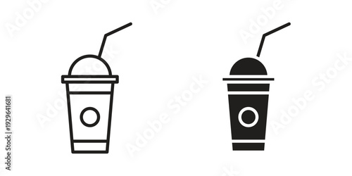 Milkshake icons In Trendy Design Vector Eps 10, Editable Stroke and solid flat.