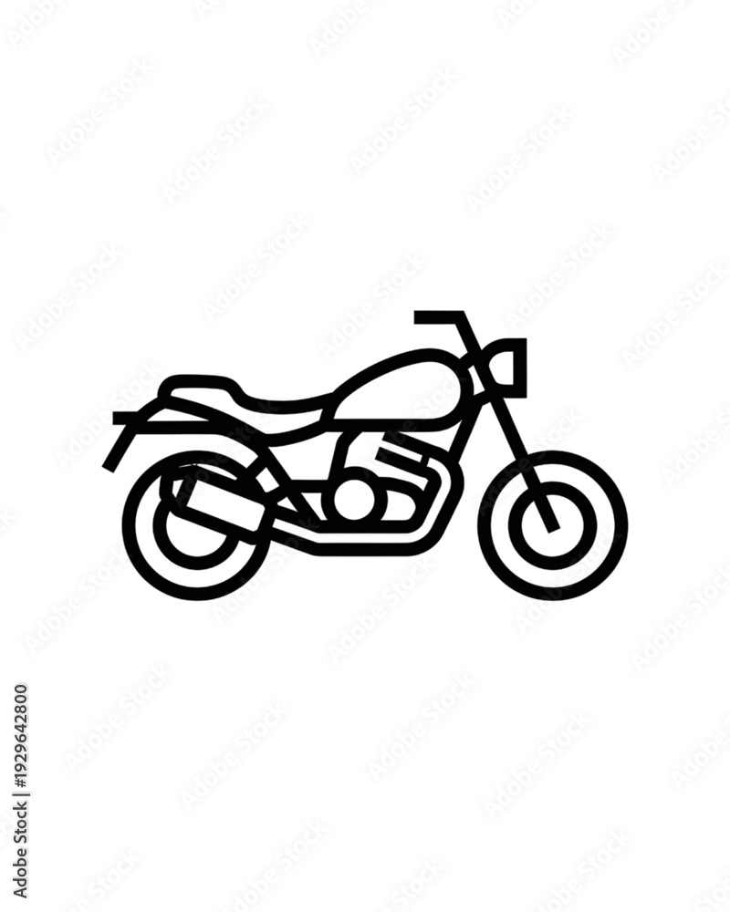 Fototapeta premium Modern motorcycle icon illustration for transportation and automotive industry branding.