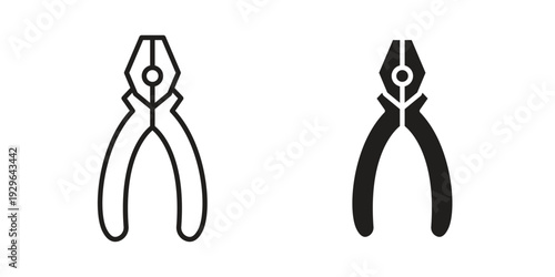 Pliers icons In Trendy Design Vector Eps 10, Editable Stroke and solid flat.