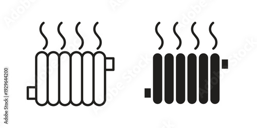 Radiator icons In Trendy Design Vector Eps 10, Editable Stroke and solid flat.