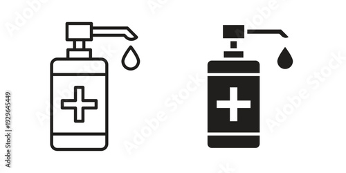 Sanitizer icons In Trendy Design Vector Eps 10, Editable Stroke and solid flat.