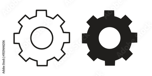 Settings gear icons In Trendy Design Vector Eps 10, Editable Stroke and solid flat.