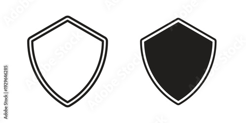 Shield icons In Trendy Design Vector Eps 10, Editable Stroke and solid flat.