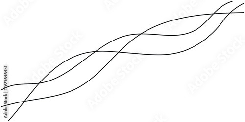 Thin Line Wavy Abstract Vector Background with Curve Wave Seamless Pattern and Striped Line Art Template