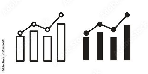 Statistics icons In Trendy Design Vector Eps 10, Editable Stroke and solid flat.