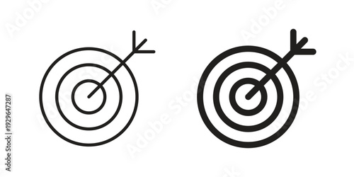 Target icons In Trendy Design Vector Eps 10, Editable Stroke and solid flat.