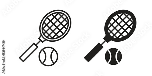 Tennis icons In Trendy Design Vector Eps 10, Editable Stroke and solid flat.