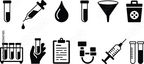 Medical laboratory icons set