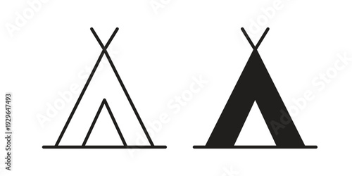 Tent icons In Trendy Design Vector Eps 10, Editable Stroke and solid flat.