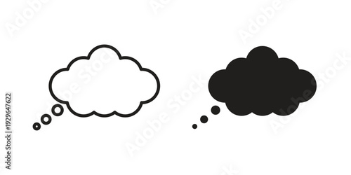 Think bubble icons In Trendy Design Vector Eps 10, Editable Stroke and solid flat.