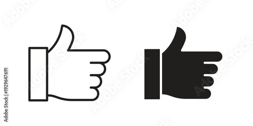 Thumbs down icons In Trendy Design Vector Eps 10, Editable Stroke and solid flat.