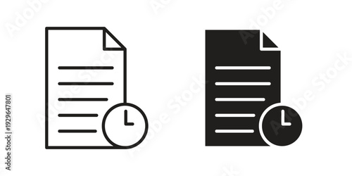 Timesheet icons In Trendy Design Vector Eps 10, Editable Stroke and solid flat.