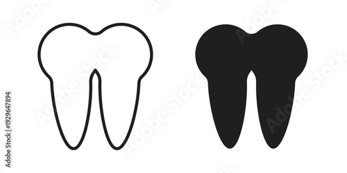 Tooth icons In Trendy Design Vector Eps 10, Editable Stroke and solid flat.