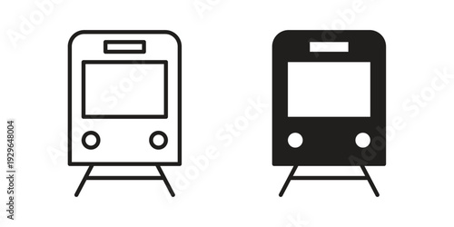 Train icons In Trendy Design Vector Eps 10, Editable Stroke and solid flat.
