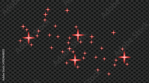 Vibrant light effect with glowing red and white sparkles on dark background