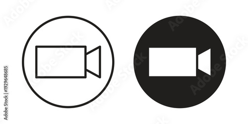Video call icons In Trendy Design Vector Eps 10, Editable Stroke and solid flat.