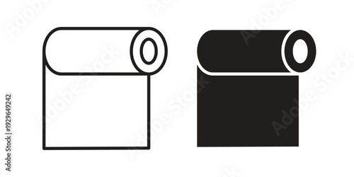 Yoga mat icons In Trendy Design Vector Eps 10, Editable Stroke and solid flat.