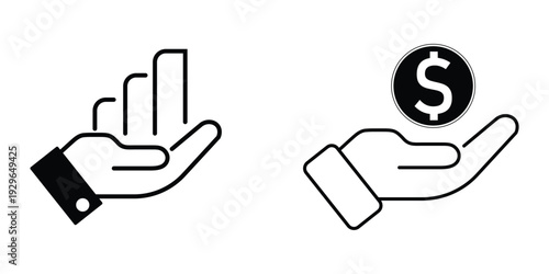 Hands gesturing giving and receiving money