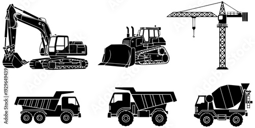 Heavy machinery for construction and excavation projects in action