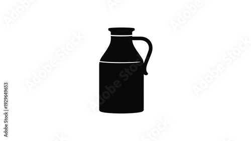 milk bottle icon minimal black dairy container symbol for beverage packaging grocery product food app interface flat vector illustration