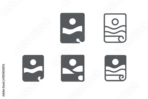 Diverse Logo Variations. Storytelling Through Design. Icon set. Set Logo of Storytelling Through Design: scrolling parallax scene. harmonious logo variations