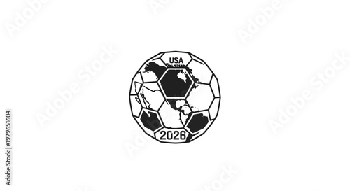 Black and white illustration of a soccer ball with the year 2006.