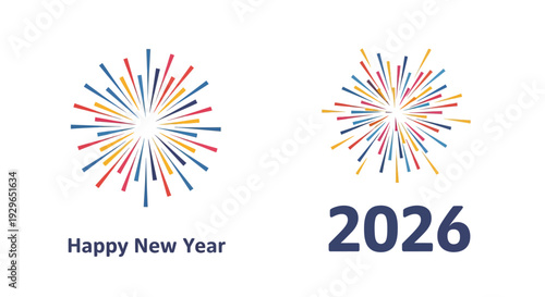 Vibrant New Year Celebration with Fireworks and 2026.