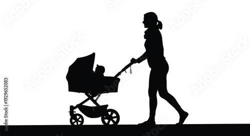 Mother and baby vector graphic illustration showing parental care and outdoor activity design