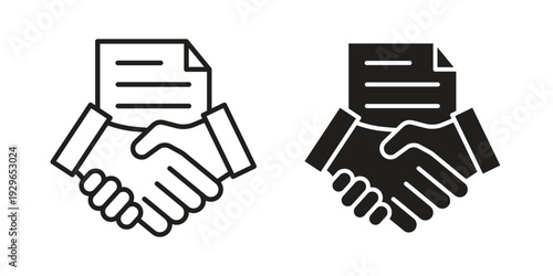 Agreement icons collection glyph and mixed vector Illustrations
