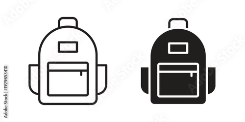 Backpack icons collection glyph and mixed vector Illustrations