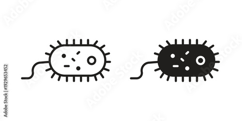 Bacteria icons collection glyph and mixed vector Illustrations
