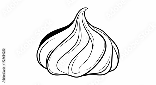 A simple line drawing of a swirl-shaped meringue or pastry