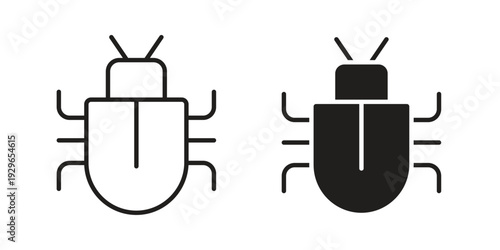Bug icons collection glyph and mixed vector Illustrations