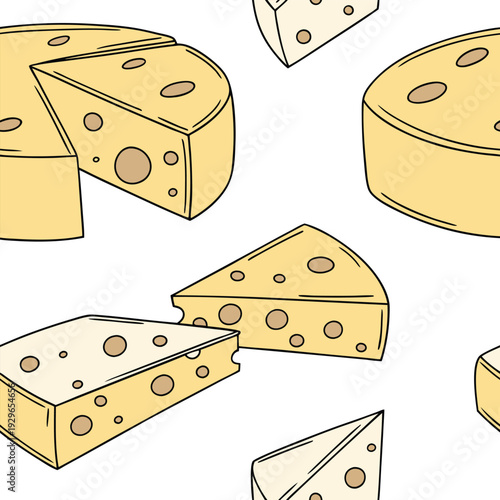 Set of cheese vector illustrations featuring yellow cubes designed as gambling dice for a high-stakes food game of chance and luck isolated on white