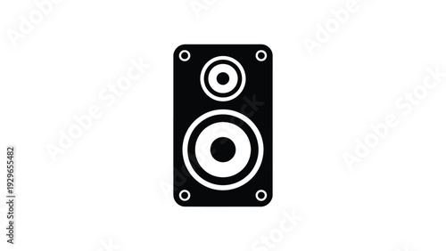 speaker sound system icon silhouette isolated audio loudspeaker symbol for music entertainment sound technology and multimedia
