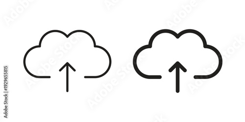 Cloud upload icons collection glyph and mixed vector Illustrations