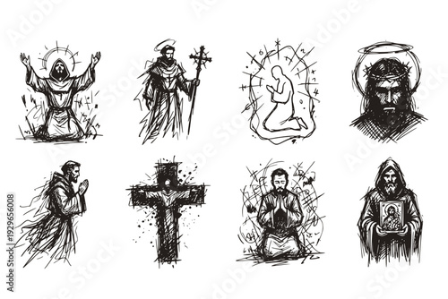 Surreal Priest Devoted Lord Fine Effect Religious Spiritual Imagery Devotion Character Surreal Art